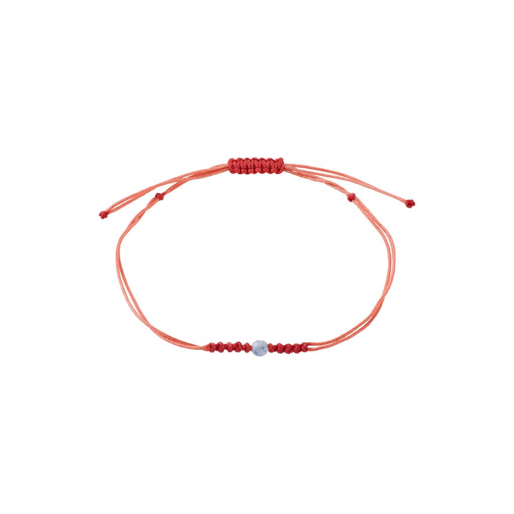 DECEMBER birthstone bracelet: Red string with adjustable knot, featuring a small Blue Aventurine bead, symbolizing confidence and strength, for a subtle, empowering boho style.