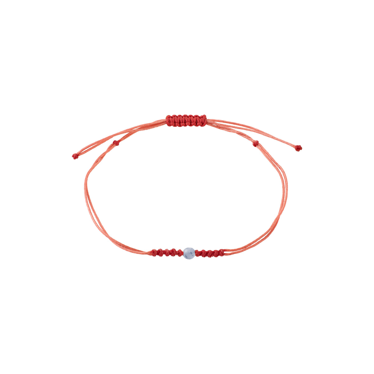 DECEMBER birthstone bracelet: Red string with adjustable knot, featuring a small Blue Aventurine bead, symbolizing confidence and strength, for a subtle, empowering boho style.