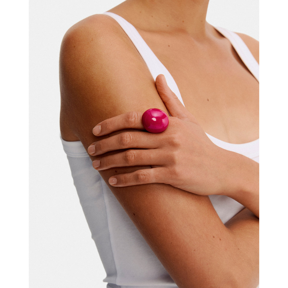 EVA MELOCHE X PILGRIM ring gold-plated/pink