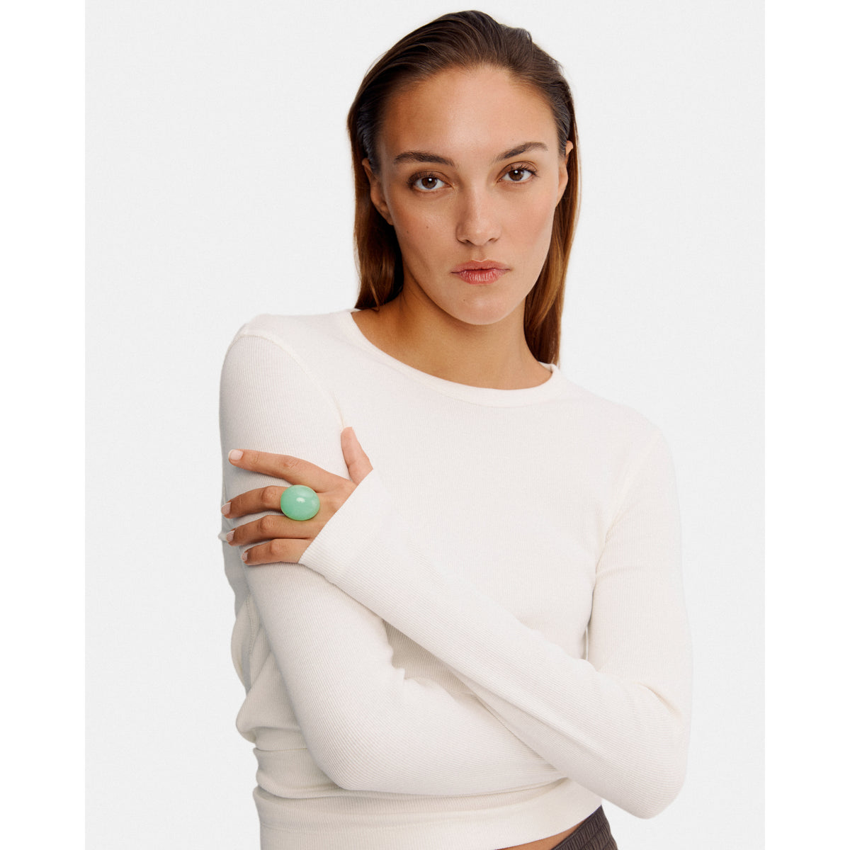 EVA MELOCHE X PILGRIM ring gold-plated/green