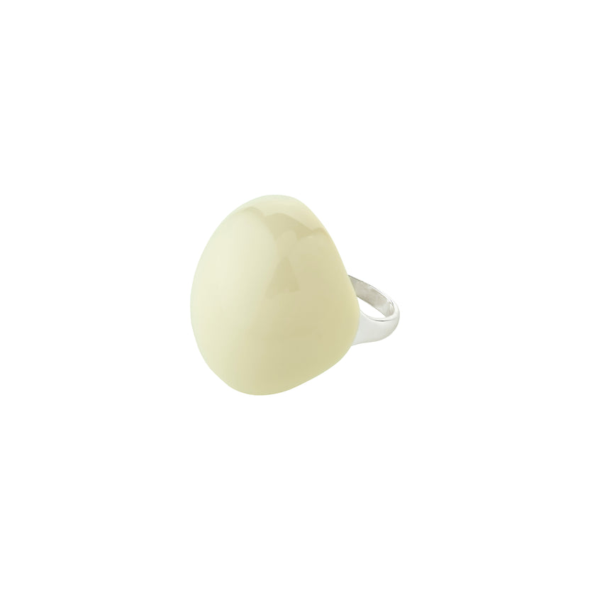 EVA MELOCHE X PILGRIM ring silverpläterad/vit