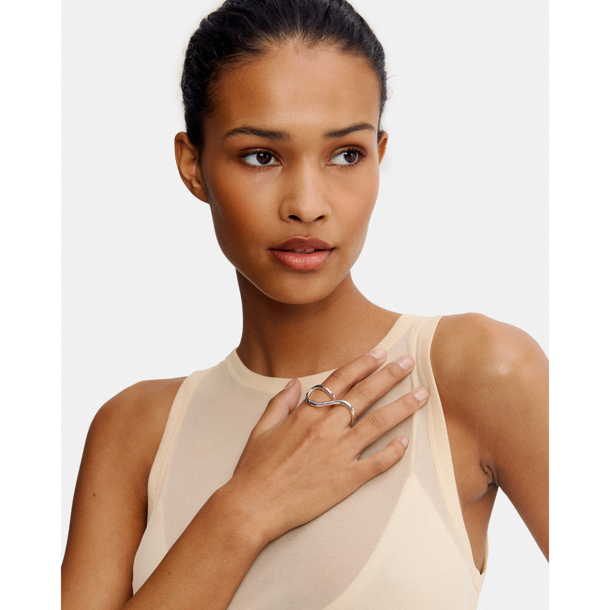 EVA MELOCHE X PILGRIM ring silverpläterad