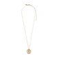 GEMINI Zodiac Sign Coin Necklace, gold-plated, features a double-sided pendant with a zodiac motif and crystal constellation, on an adjustable 40 cm chain.