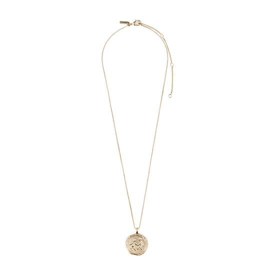 GEMINI recycled Zodiac Sign Coin Necklace, gold-plated