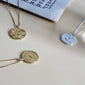 GEMINI recycled Zodiac Sign Coin Necklace, gold-plated