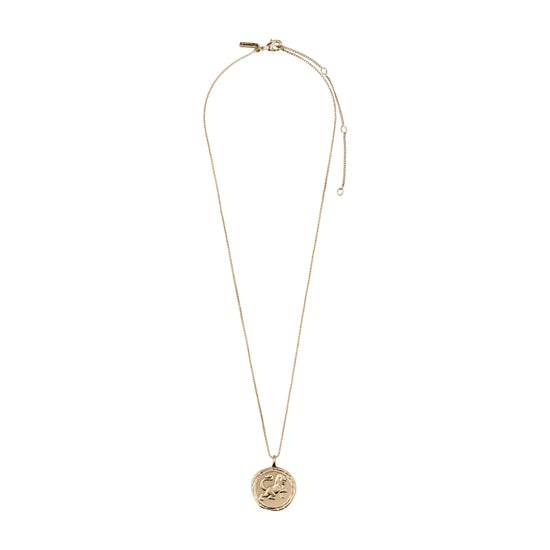 LEO recycled Zodiac Sign Coin Necklace, gold-plated