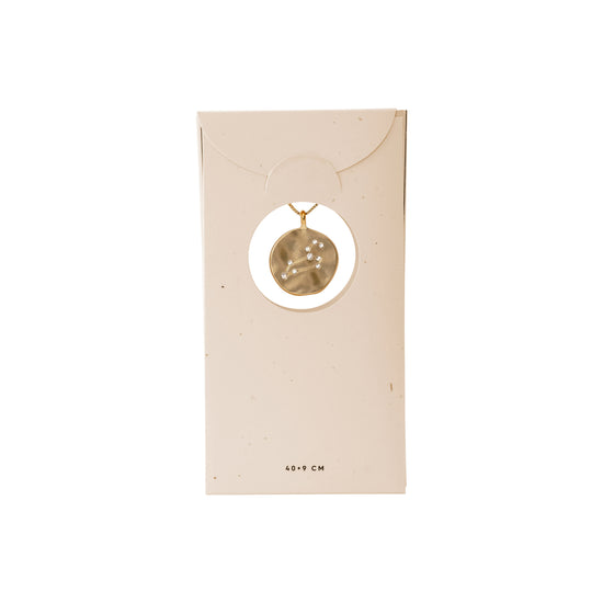LEO recycled Zodiac Sign Coin Necklace, gold-plated
