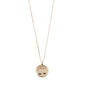 LIBRA Zodiac Sign Coin Necklace, gold-plated, featuring a double-sided medallion with a zodiac motif and sparkling crystal constellation, on an adjustable chain.