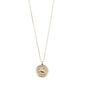 SCORPIO Zodiac Sign Coin Necklace, gold-plated, featuring a double-sided pendant with zodiac motif and crystal-studded constellation, adjustable chain for versatile wear.