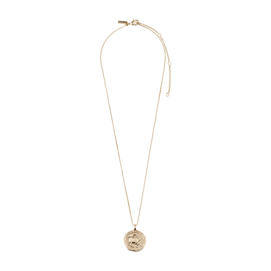 CAPRICORNUS recycled Zodiac Sign Coin Necklace, gold-plated