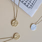 AQUARIUS recycled Zodiac Sign Coin Necklace, silver-plated