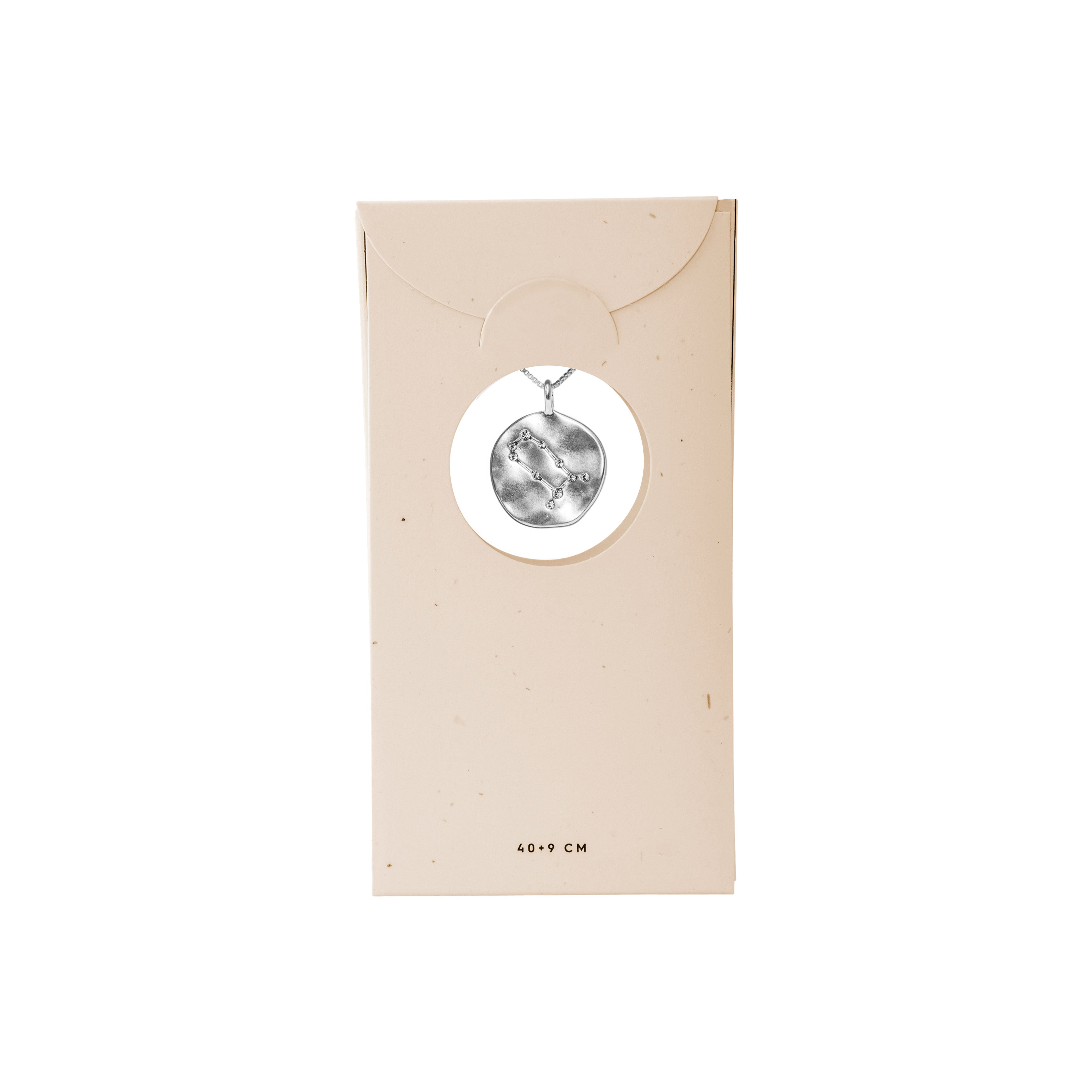 GEMINI Zodiac Sign Coin Necklace, silver-plated, featuring a double-sided pendant with a zodiac motif and star constellation, ideal for personal style and gifting.