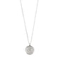 GEMINI Zodiac Sign Coin Necklace, silver-plated: A delicate necklace with a double-sided pendant featuring a zodiac motif and constellation stars, adjustable chain included. Ideal for personal significance.