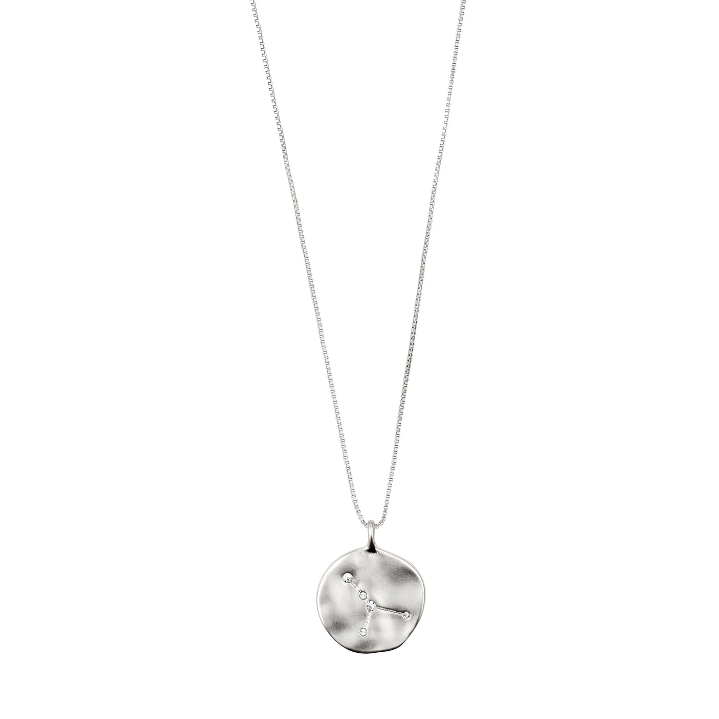 CANCER recycled Zodiac Sign Coin Necklace, silver-plated