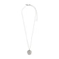 CANCER Zodiac Sign Coin Necklace, silver-plated, featuring a double-sided medallion with zodiac motif and constellation in sparkling crystals, adjustable 40 cm chain.