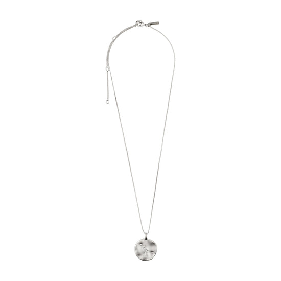 CANCER recycled Zodiac Sign Coin Necklace, silver-plated