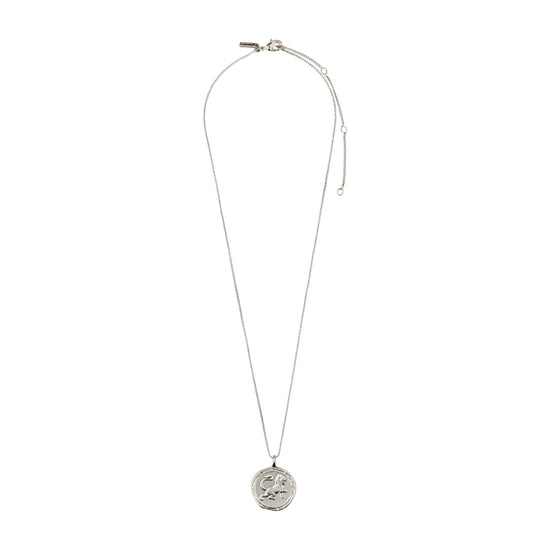 LEO recycled Zodiac Sign Coin Necklace, silver-plated