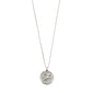 LEO Zodiac Sign Coin Necklace, silver-plated, featuring a lion motif and star constellation on a double-sided pendant, adjustable chain included. Ideal for astrology enthusiasts.