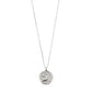 VIRGO Zodiac Sign Coin Necklace, silver-plated, featuring a double-sided pendant with zodiac motif and star constellation in crystals, on an adjustable 40 cm chain.