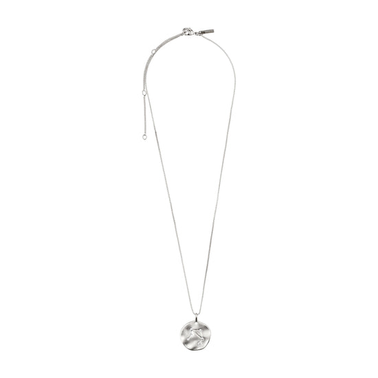 LIBRA recycled Zodiac Sign Coin Necklace, silver-plated