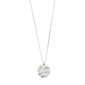 SAGITTARIUS recycl. Zodiac Sign Coin Necklace, silver-plated, featuring a double-sided pendant with a zodiac motif and crystal-embellished constellation, on an adjustable chain.