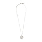 Silver-plated SAGITTARIUS Zodiac Sign Coin Necklace featuring a double-sided pendant with a zodiac motif and crystal constellation, adjustable chain included.