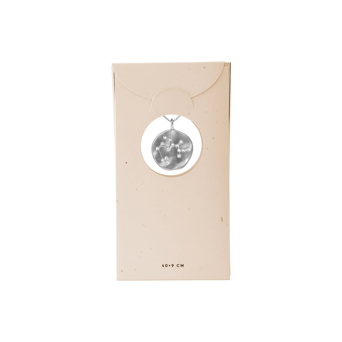 SAGITTARIUS Zodiac Sign Coin Necklace, silver-plated, featuring a double-sided pendant with zodiac motif and crystal constellation, ideal for personal style and gifting.