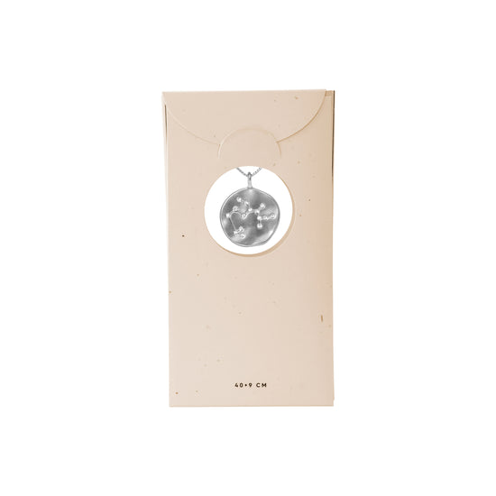 SAGITTARIUS recycl. Zodiac Sign Coin Necklace, silver-plated