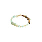 Close-up of the SOULMATES bracelet mint/gold-plated, showcasing amazonite and tiger eye stones with a gold clasp, highlighting courage and confidence.