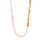 SOULMATES necklace rose/gold-plated featuring genuine rose quartz and red aventurine beads, symbolizing love and strength, from Pilgrim's timeless and trendy collection.