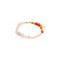 SOULMATES bracelet rose/gold-plated featuring asymmetrical pink and orange-red beads, showcasing love and strength energies through rose quartz and red aventurine.