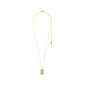 PISCES Zodiac Sign necklace, gold-plated, featuring a reversible square coin pendant with a Pisces motif on one side and sparkling constellation design on the other.