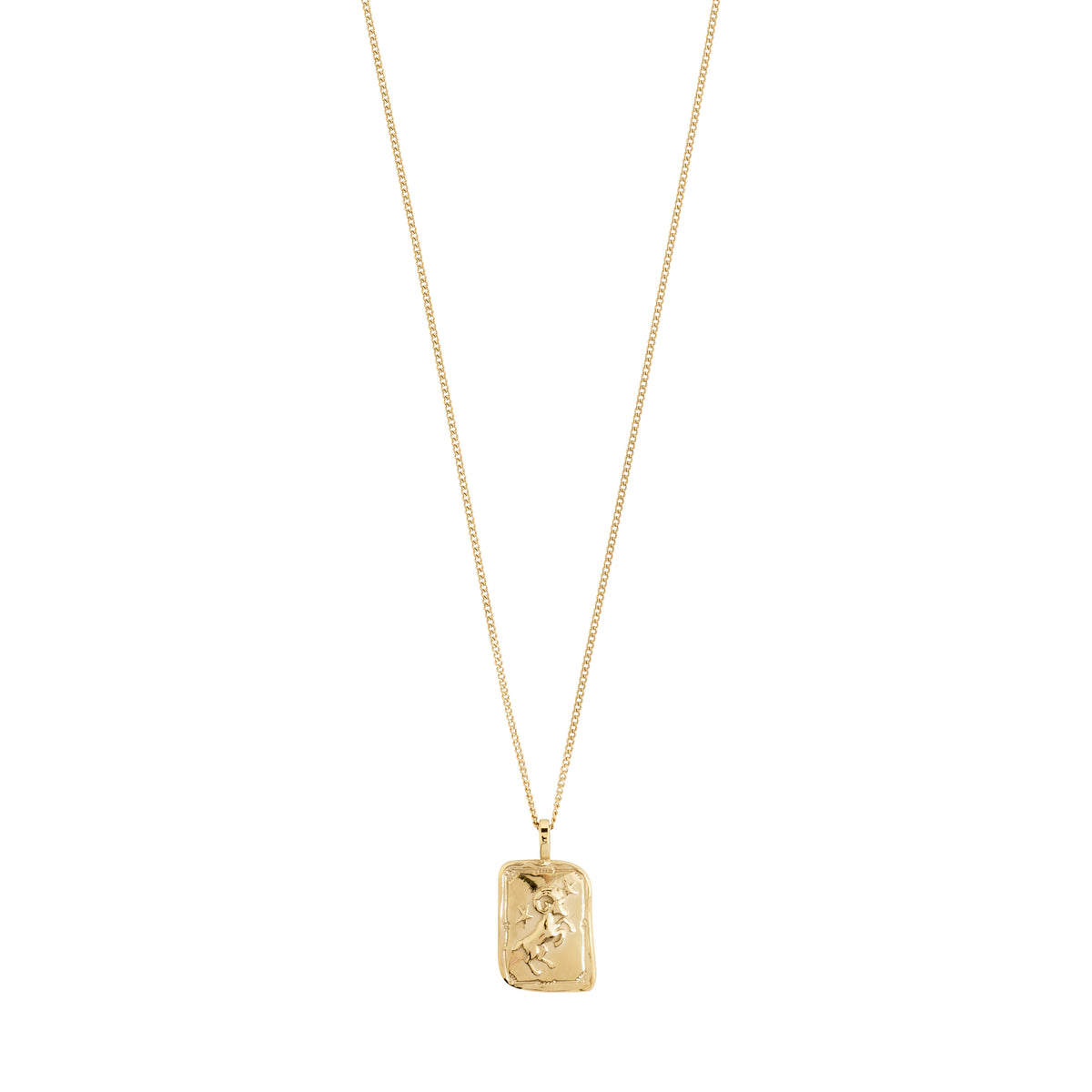 ARIES Zodiac Sign necklace, gold-plated, featuring a reversible pendant with Aries motif and constellation design, on a stylish chain.