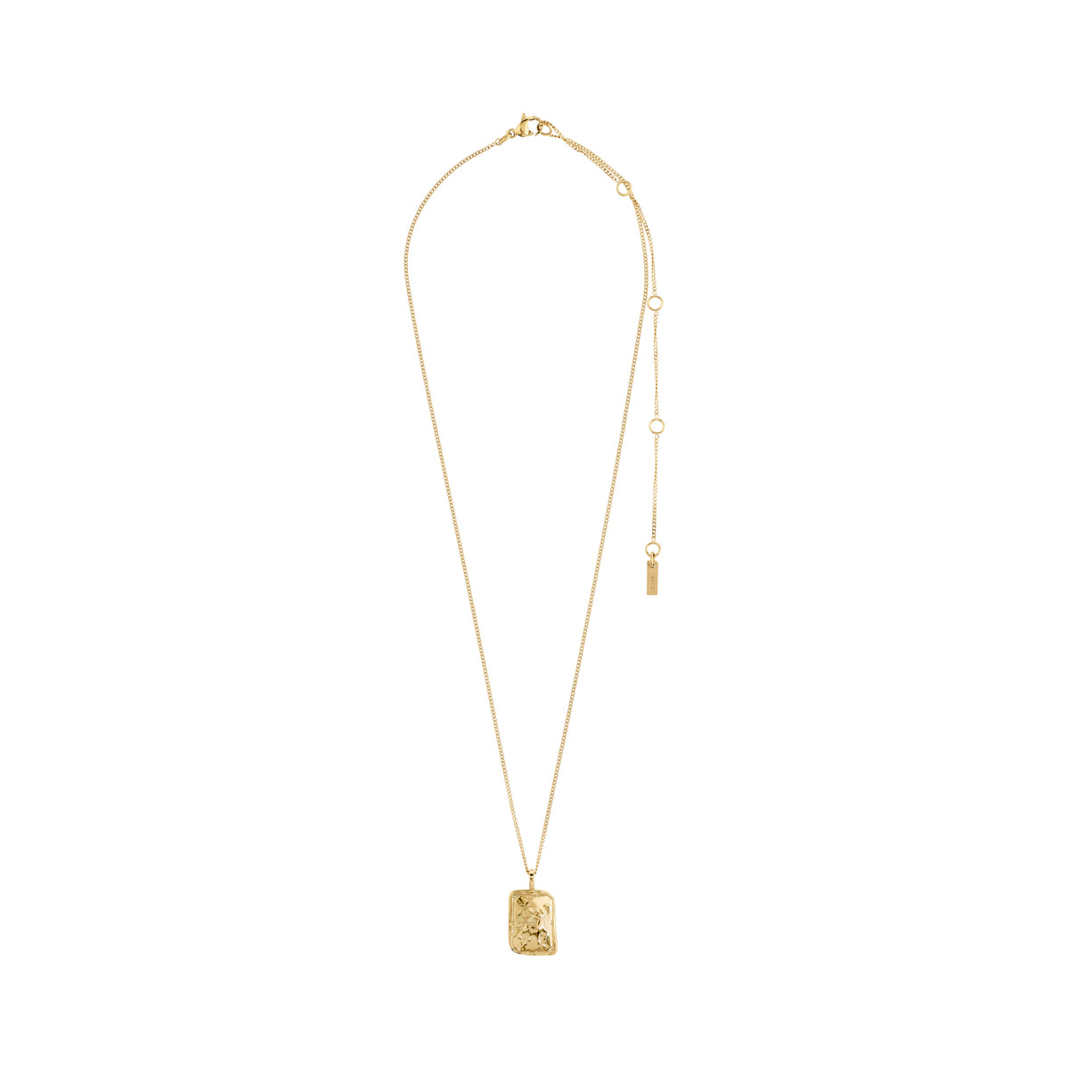 TAURUS Zodiac Sign necklace, gold-plated, featuring a dual-design square pendant with Taurus motif and sparkling constellation on a handcrafted chain.