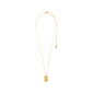 GEMINI Zodiac Sign necklace, gold-plated, featuring a reversible square pendant with a classic Gemini motif and a constellation design with sparkling Preciosa crystals.