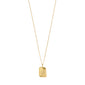 CANCER Zodiac Sign necklace, gold-plated, featuring a rectangular pendant with a classic Cancer motif and sparkling constellation, on a 40 cm chain plus extension.