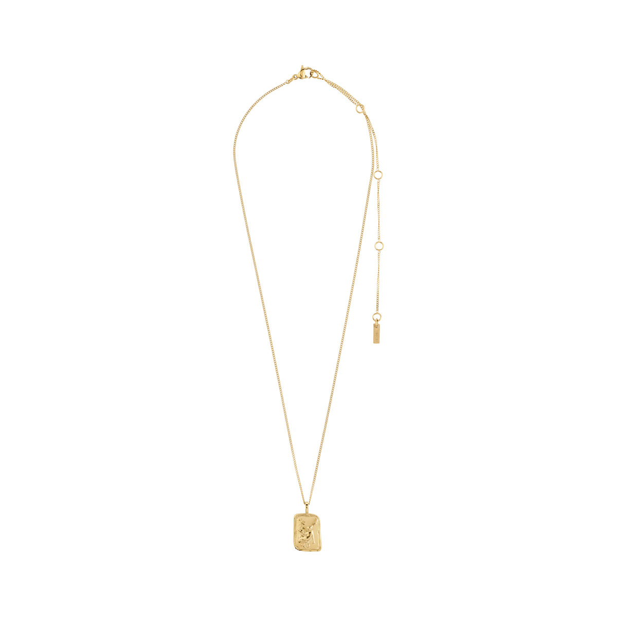 VIRGO Zodiac Sign necklace, gold-plated, features a dual-design square pendant with Virgo motif and sparkling constellation, on an adjustable chain.