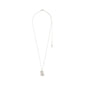 TAURUS Zodiac Sign necklace, silver-plated, featuring a dual-sided pendant with a Taurus motif and constellation design, embellished with Preciosa crystals on a handcrafted chain.