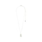 TAURUS Zodiac Sign necklace, silver-plated with a dual-design pendant, featuring a Taurus motif and sparkling constellation, on a recycled material chain.