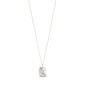 Silver-plated TAURUS Zodiac Sign necklace with a square coin pendant, featuring a dual design of a Taurus motif and sparkling constellation.