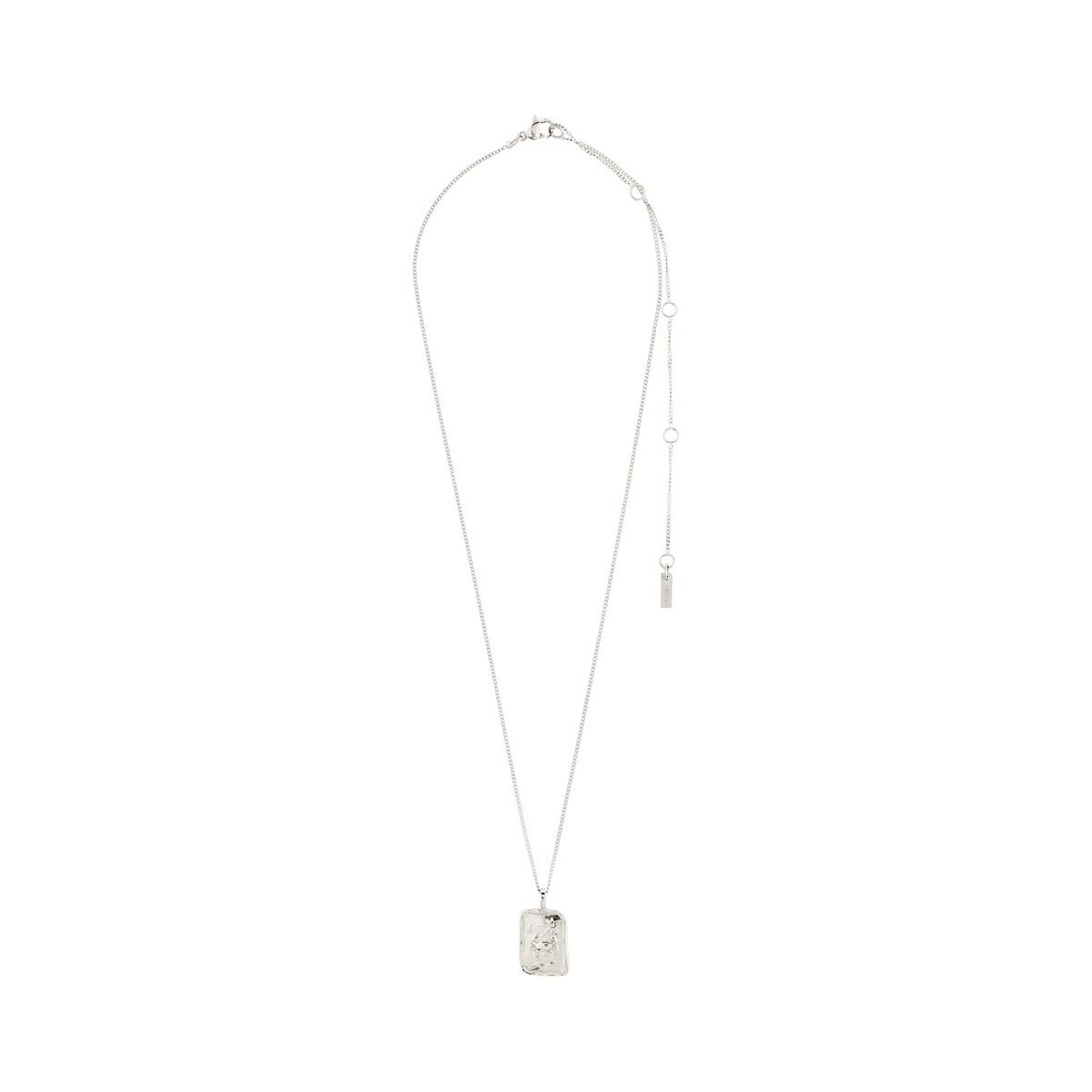Silver-plated CANCER Zodiac Sign necklace with a dual-design rectangular pendant featuring a crab motif and a constellation with crystal stones.