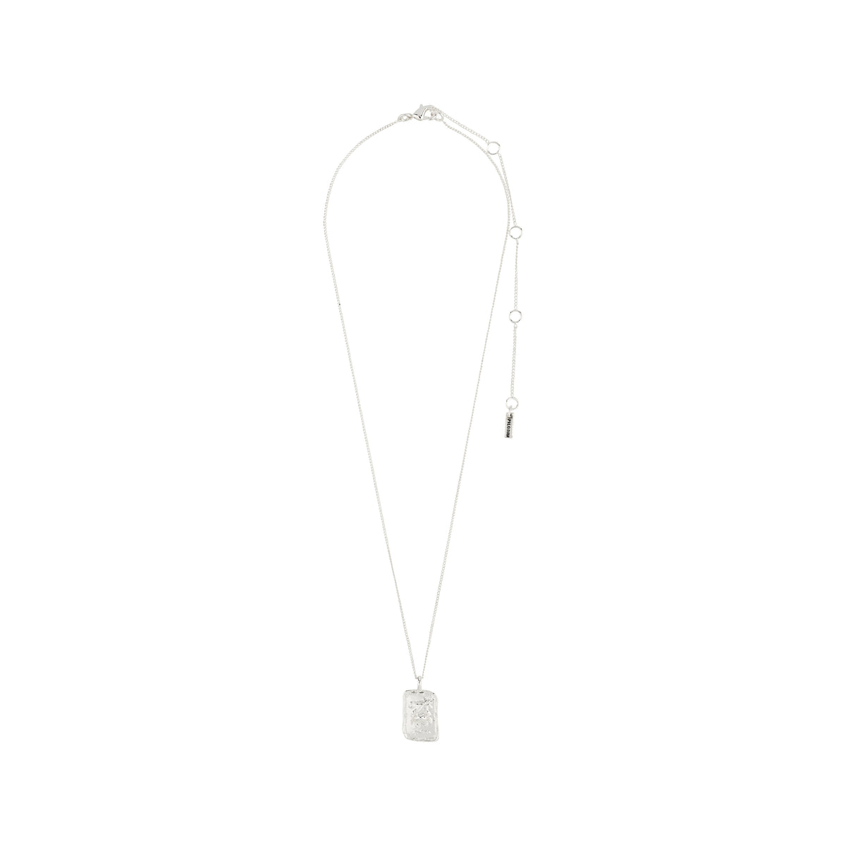 CANCER Zodiac Sign necklace, silver-plated, featuring a reversible square pendant with Cancer motif and constellation, on a 40 cm chain with extension.