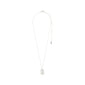 CANCER Zodiac Sign necklace, silver-plated, featuring a reversible square pendant with Cancer motif and constellation, on a 40 cm chain with extension.