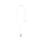 VIRGO Zodiac Sign necklace, silver-plated, featuring a dual-design square coin pendant with a Virgo motif and sparkling constellation, on a 40 cm chain with extension.