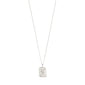 VIRGO Zodiac Sign necklace, silver-plated, features a dual-design square coin pendant with a Virgo motif and constellation, adorned with Preciosa crystals.