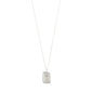SCORPIO Zodiac Sign necklace, silver-plated, featuring a reversible square coin pendant with Scorpio motif and sparkling constellation on a chain.