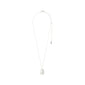 CAPRICORNUS Zodiac Sign necklace by Pilgrim, featuring a silver-plated chain with a square coin pendant, showcasing a Capricorn motif and sparkling Preciosa crystal constellation.
