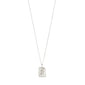 CAPRICORNUS Zodiac Sign necklace, silver-plated, featuring a reversible square pendant with Capricorn motif and crystal constellation, on a 40 cm chain with extension.