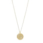 GEMINI Zodiac Sign Coin Necklace, gold-plated, featuring a round pendant with crystal stones forming the Gemini constellation, perfect for personal style expression.