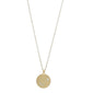 SCORPIO Zodiac Sign Coin Necklace, gold-plated, featuring a round pendant adorned with crystal stones shaped like the Scorpio constellation.